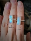 Sterling Silver Rectangle Moonstone Crystal Rings
