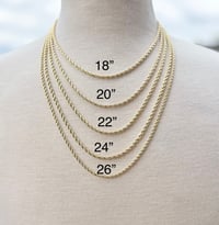 Image 1 of 3mm Gold Tone Rope Chain Necklace – 18” to 26” | Durable PVD Gold Plated Chain