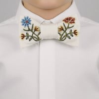 Image 3 of Tversoversløyfe og slips med bunadsbroderi Nordland