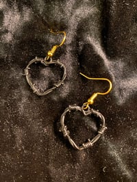 Image 2 of Barb Wire Heart Earrings