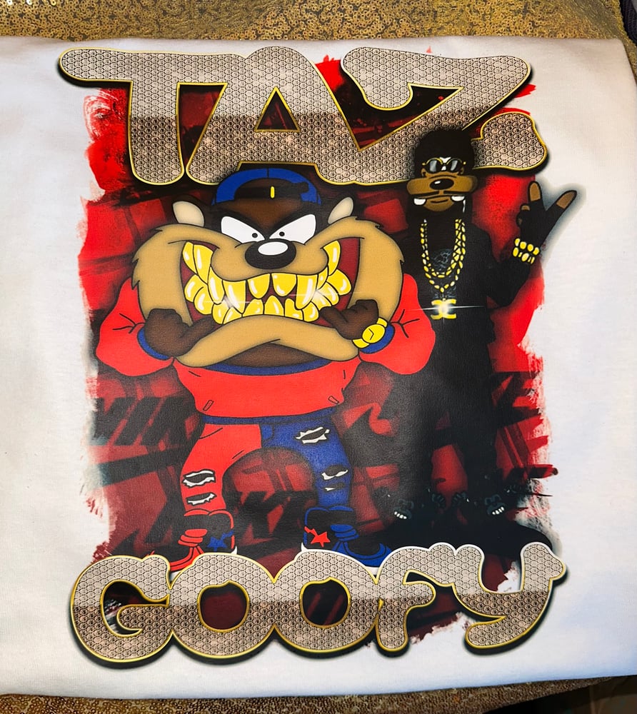 Image of Taz and goofy unisex tshirt