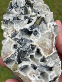 Image 7 of UV Fan Calcite With Druzy Quartz Pockets #1836