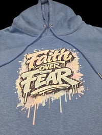 Image 2 of FAITH OVER FEAR PASTEL GRAPHIC HOODIE