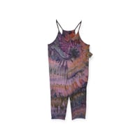 Image 1 of L/XL Cotton Blend Knit Pocket Jumpsuit in Appalachian Sunset Spiral Ice Dye