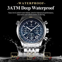 Image 4 of POEDAGAR Business Man Watch Chronograph Date Waterproof Luminous Men's Watches Stainless Steel Trend
