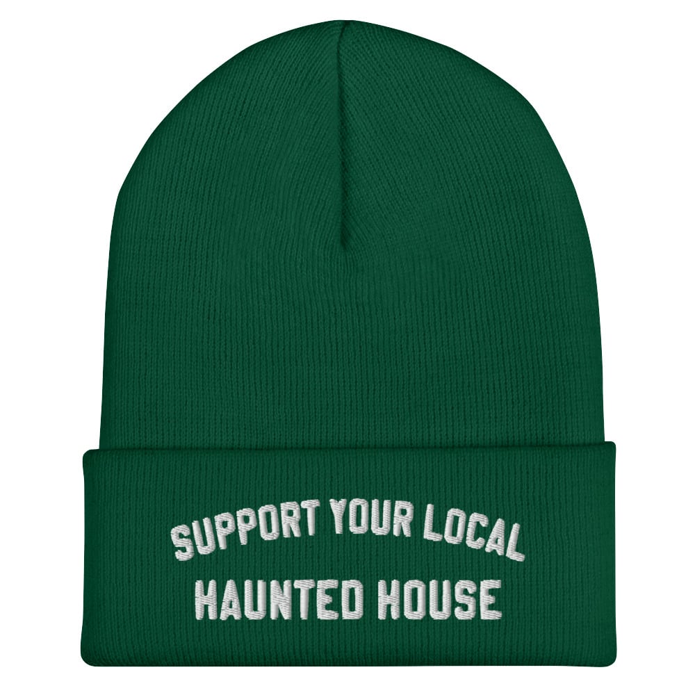 Image of Support Your Local Haunted House embroidered beanie