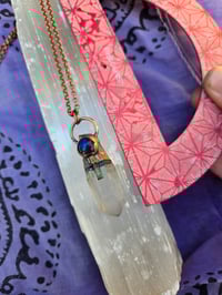 Image 2 of Electroformed Lemurian Quartz necklace with Tourmaline and Labradorite 
