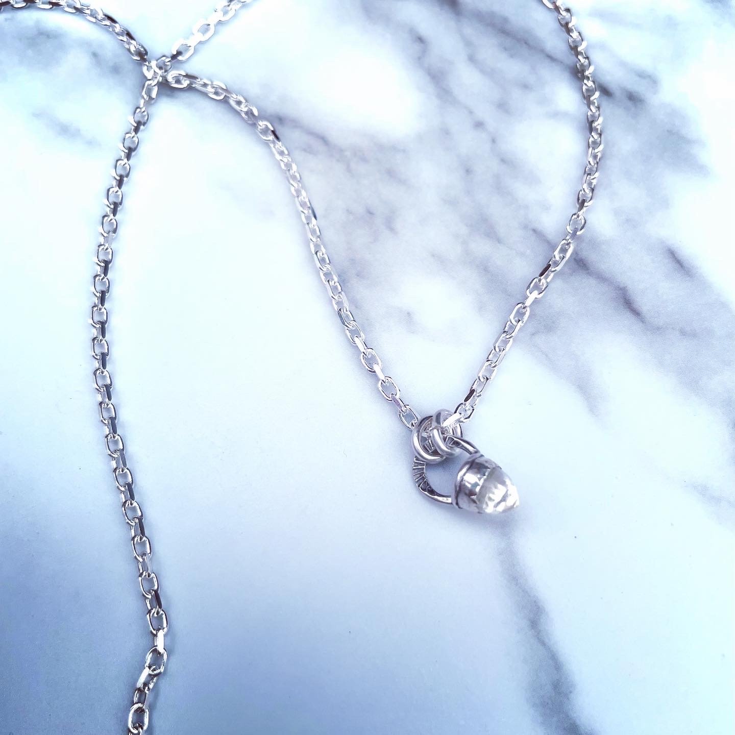 Image of Handmade Sterling Silver Clear Quartz Bullet Point Pendant 925