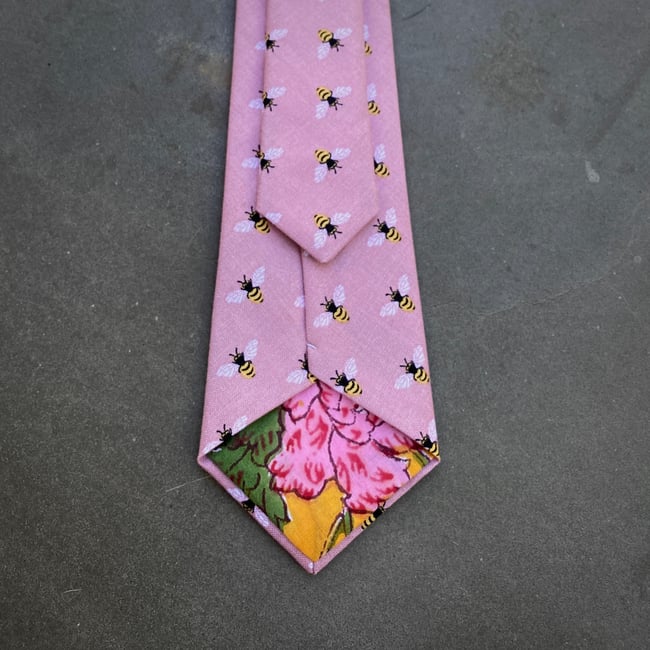 Pink Bee Necktie