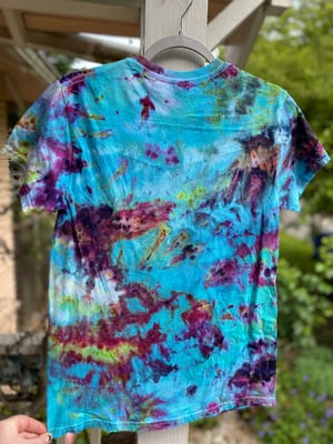 Image of SMALL Rain Dyed Godzilla Be Gay Do Crime Tie Dye Shirt 3