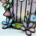 Iridescent Purple Fairy Door Candle Holder 