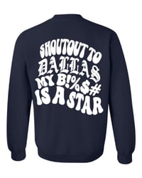 Image 2 of DALLAS STAR CREWNECK (NAVY/WHT)