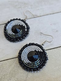 Image 2 of Black and Gray S crystal earrings 