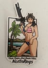 Thick thighs and beach vibes sticker