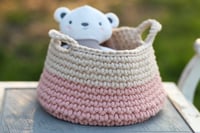 Image 1 of Two-tone storage basket