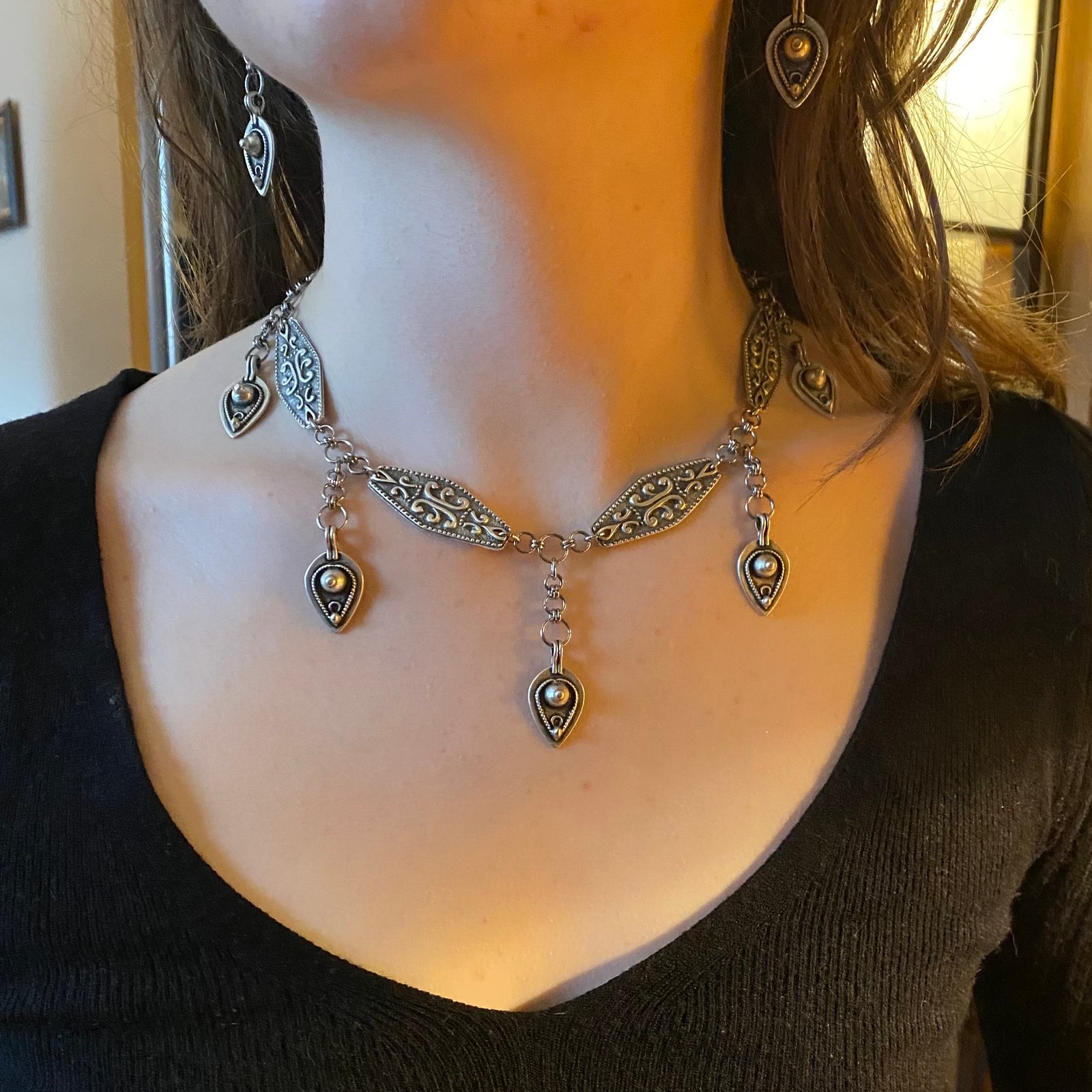 Chainmail full hot moon necklace