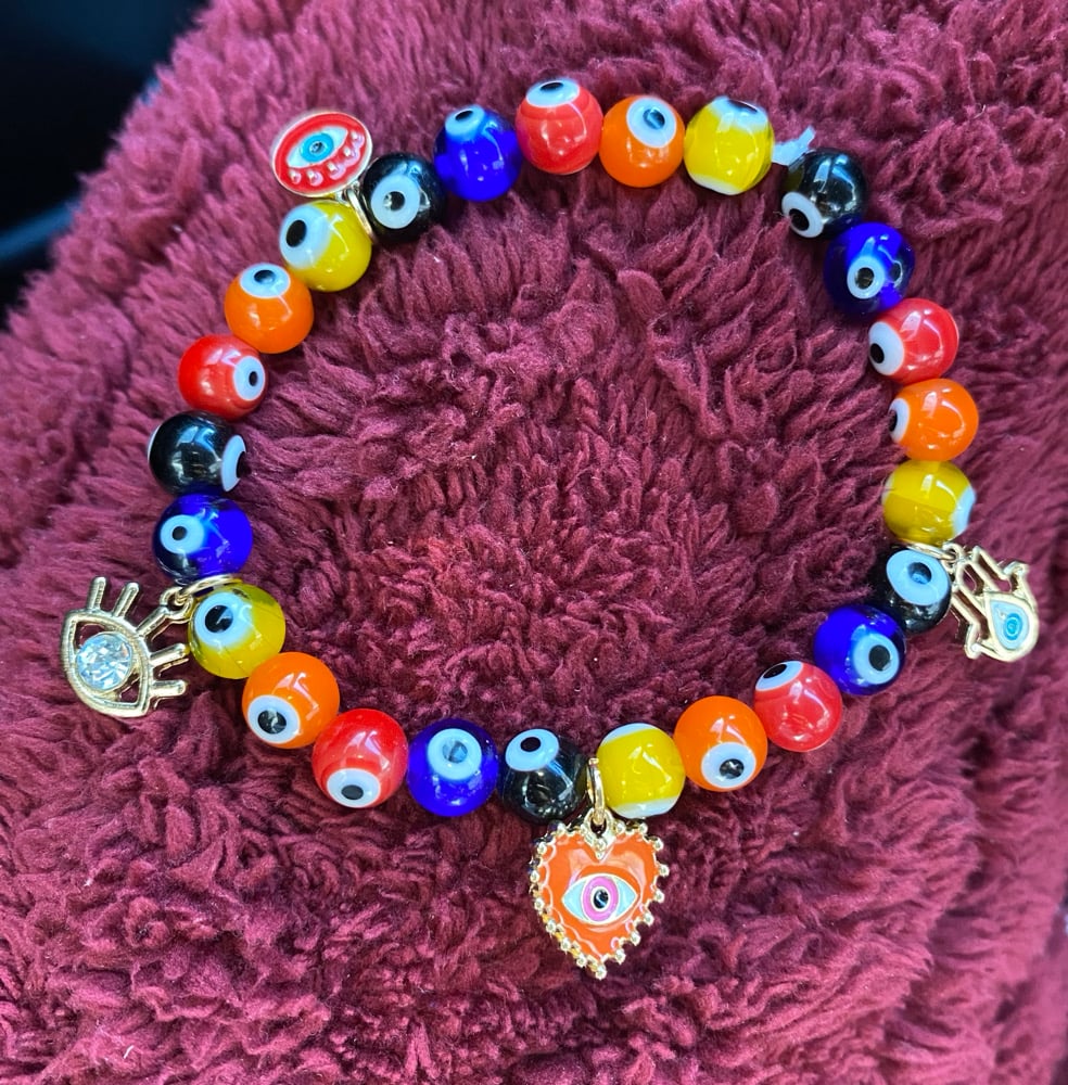 Image of Evil Eye Bracelet With Charmss