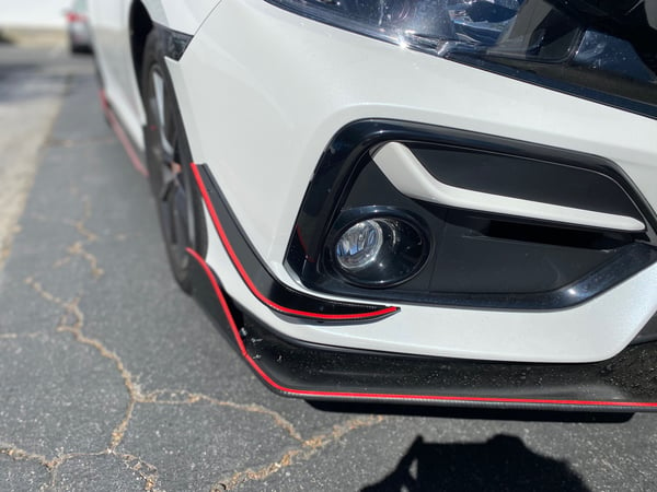 Car Carbon Fiber Front Bumper Lip Fin Splitter Spoiler Canard Sticker For  10th Type-r 2019-2021