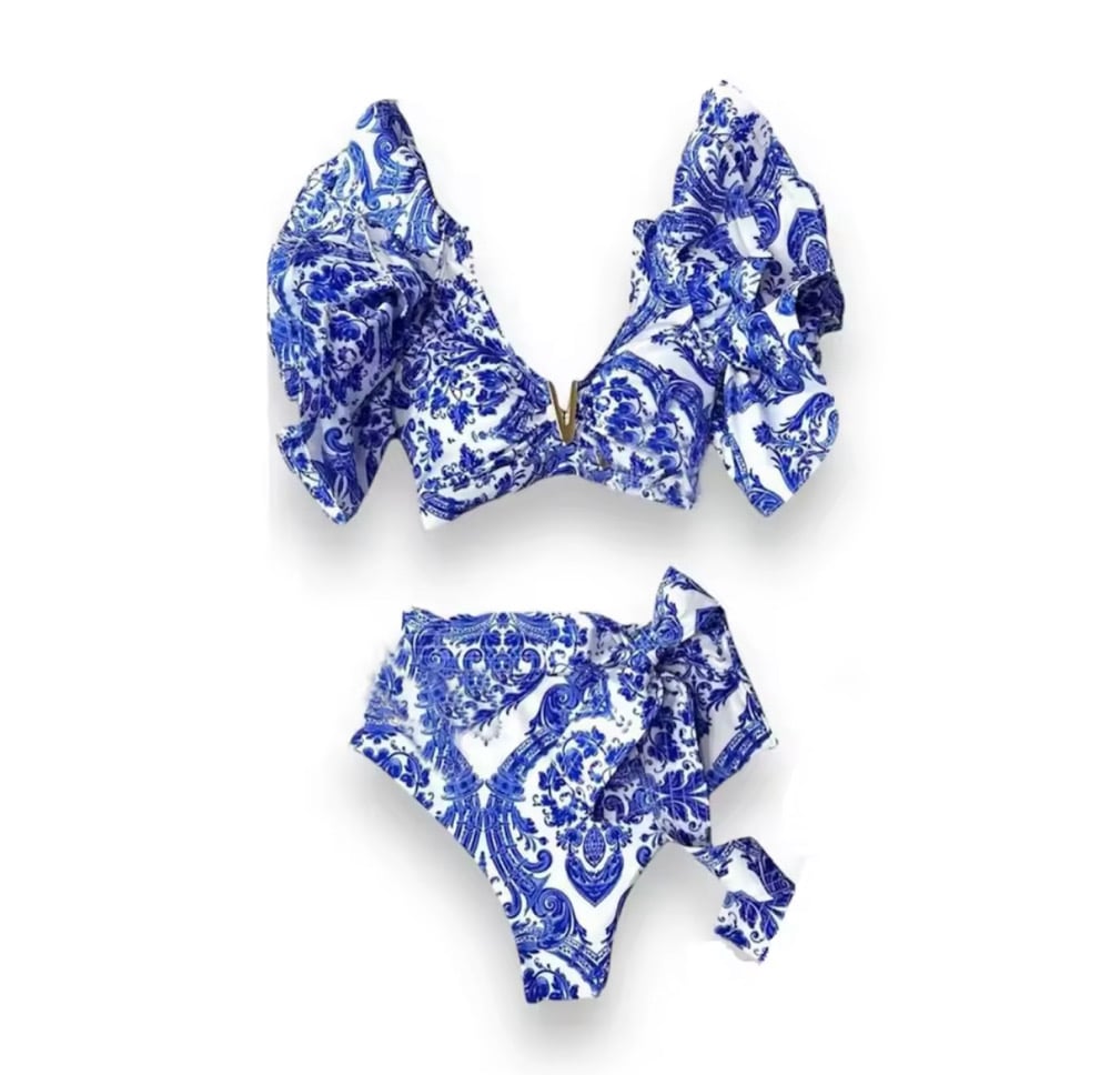 Image of 'Blue Sea' Bikini and Sarong