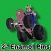 Cool New 2” Enamel Wheelie Pins!! 