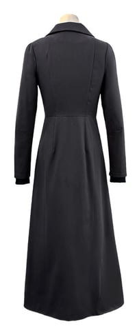 Image 2 of  McClearon Jacket- black asymmetrical Zip Trench jacket/Dress,  Modern Goth  with a Twist.