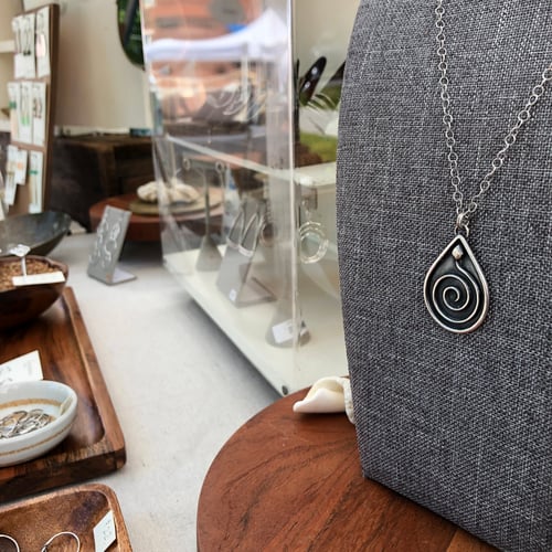 Image of Spiral Teardrop Necklace