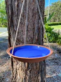 Image 2 of Blue glazed Bird feeder/bath (c)