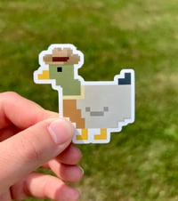 Pixel Cowboy Duck Sticker
