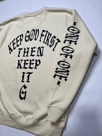 Image 1 of KEEP GOD FIRST- CREAM CREWNECK