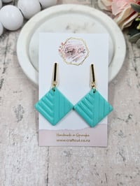 Image 1 of Turquoise Diamond Earrings