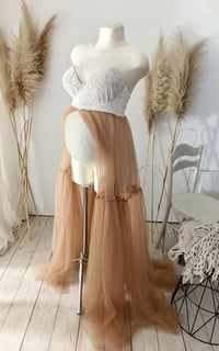 Image 4 of Maternity Photoshoot Dress – Georgina – Light Brown