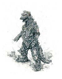 Mechagodzilla Godzilla Signed Art Print