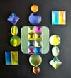 Dichroic glass bevels jewels 24 piece stained glass 