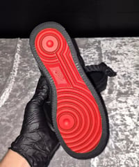 Image 3 of Black Glitter Rope Laced Red Bottom AF1