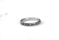 Image 3 of sterling silver fairy tale wedding band with engraved vines