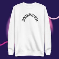 Image 1 of Book worm embroidery Unisex Premium Sweatshirt