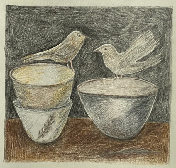 Image of Birds and wintry bowls 