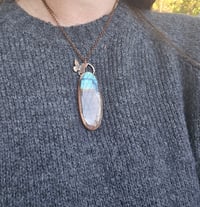 Image 4 of Electroformed extra large labradorite butterfly necklace