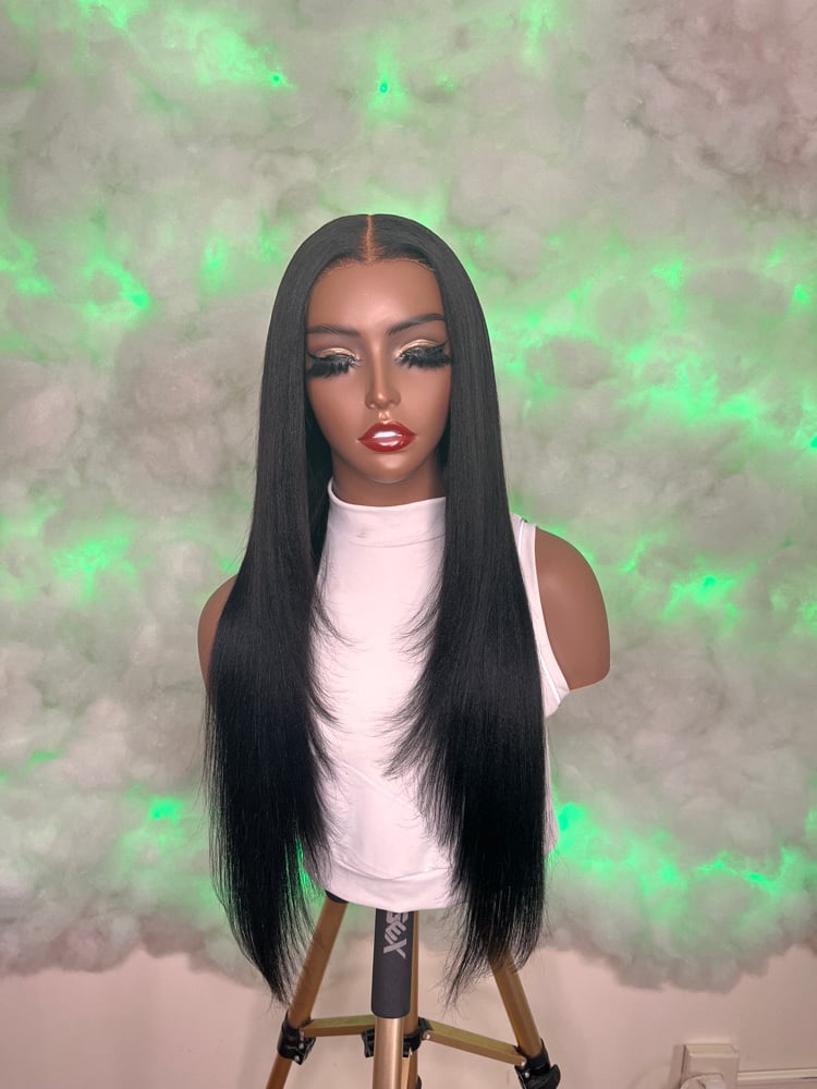 Image of Julia Hair ( YAKI TEXTURE )  Draw String 7x5 Lace Parting space wig 