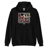 Image 1 of LOVE DC GOGO POSTER PRINT "25" Hoodie (in black & gray)