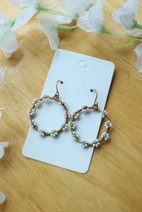 Image 2 of White Rainbow Seed Bead Earrings