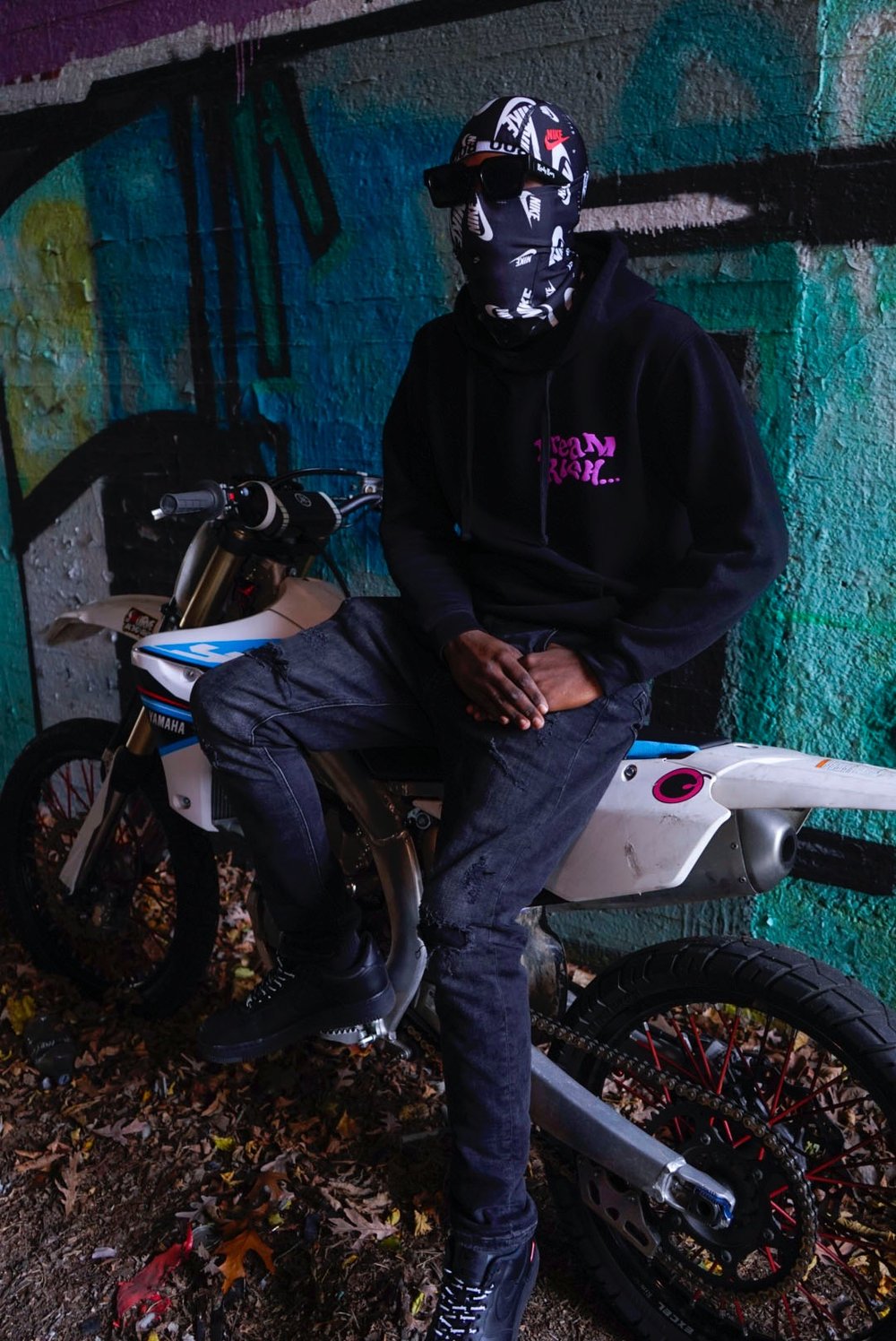 DREAM RICH HOODIE // PURPLE &YELLOW PRINT