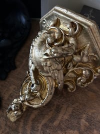 Image 3 of Console/applique murale en plâtre et feuille d'or, dragon, fin XIXème !