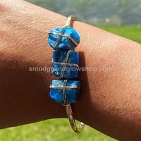 Image 9 of Raw Crystal Cuff Bangle Bracelets 