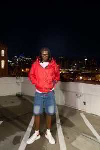 Image 1 of Red “What Is Love” Colheart Camo Zipper Jacket