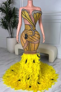 Image 7 of PETAL KISS FEATHER DRESS(MADE TO ORDER) yellow