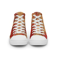 Image 9 of Gold and Red Textured Antique Goth Inspired Women’s high top canvas shoes