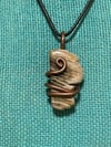 Copper Wrapped Petrified Wood Pendant 