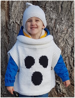 Image of Little Boo Ghost Costume Knitting Pattern 