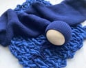 Navy Blue Newborn Bonnet & Wrap Photography Prop Set